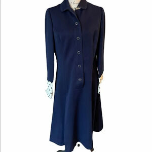 LESLIE Pomer vintage button up long sleeve dress